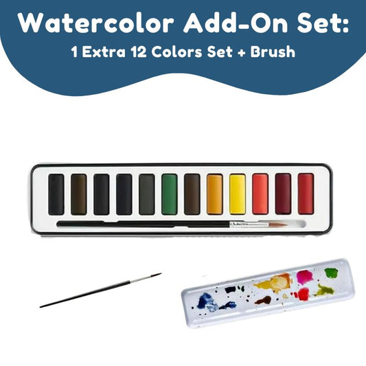Watercolor Book Add-on Set: 1 Extra 12 Colors Set